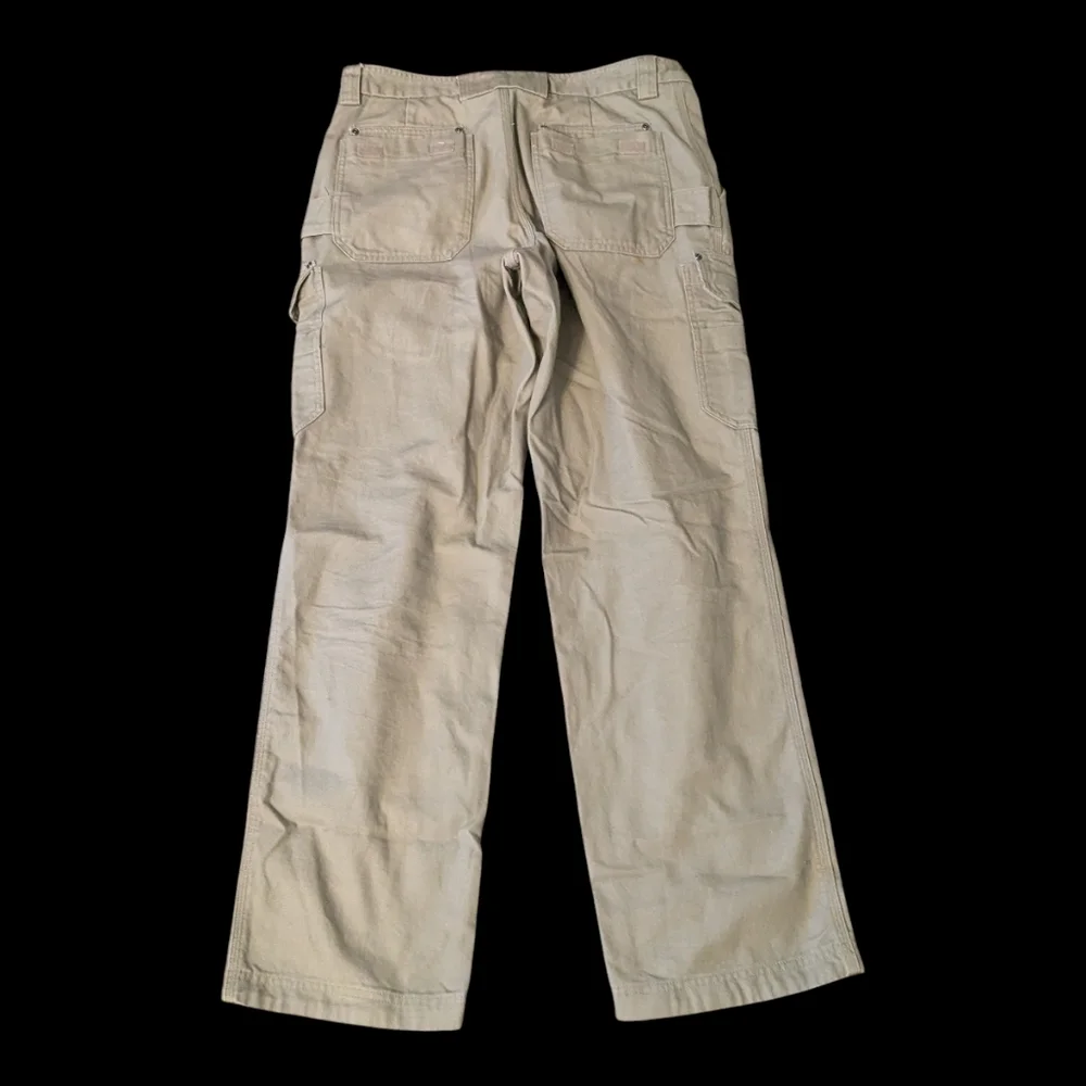 Duluth Dessert Khaki Tan Fire Hose Relaxed Fit Cotton Cargo Pants Men's 36x34